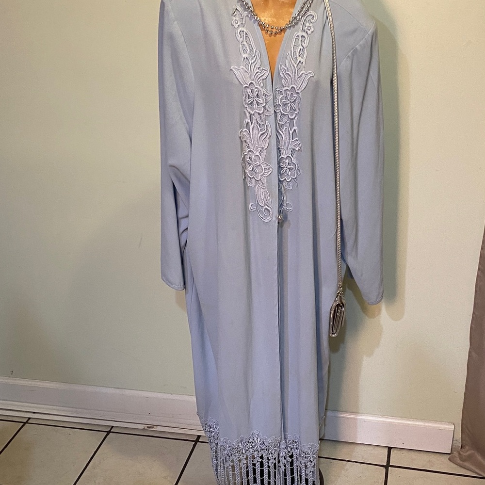 Source Unknown Light Blue Embroidered Dress
